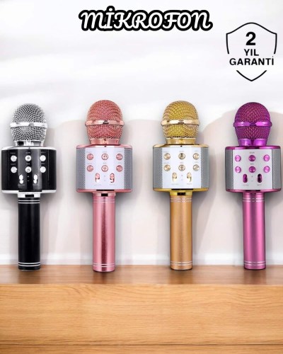 Şarjlı ve Uzun Pil Ömürlü Karaoke Mikrofon USB Bellek Destekli, Profesyonel Ses