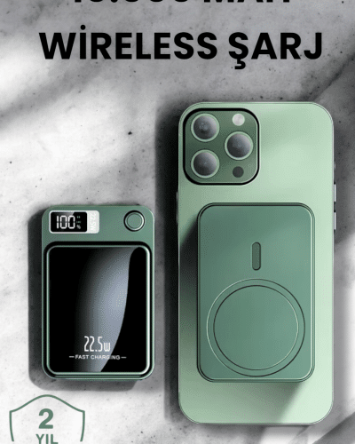 Pratik ve Taşınabilir 10.000 mAh Wireless Powerbank Hızlı Şarj Avantajı