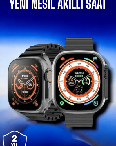 45 MM Gri Kasa Ultra Akıllı Saat Sesli Görüşme, Sağlık Takibi, Suya Dayanıklı