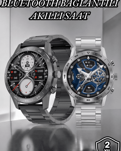 Suya Dayanıklı Dokunmatik Akıllı Saat Bluetooth 5.0, Sesli Asistan ve Sağlık Takibi