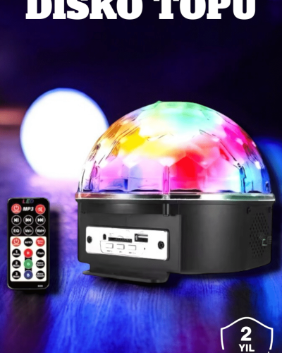Bluetooth ve Uzaktan Kumandalı Çok Renkli Masaüstü Disko Topu
