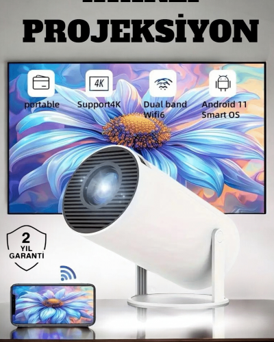 130 İnç Geniş Ekran ve 4K Destekli Full HD Projeksiyon Cihazı