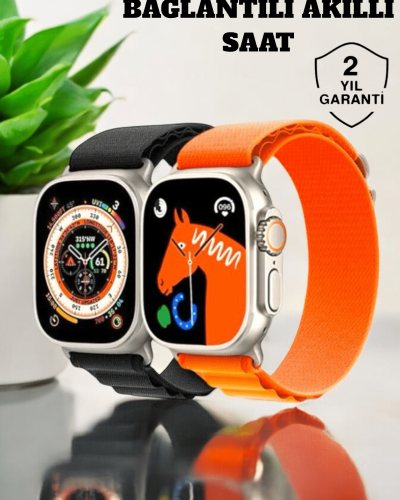 Bluetooth Bağlantılı 49MM Dokunmatik Akıllı Saat Sağlık ve Spor Takip Özellikli