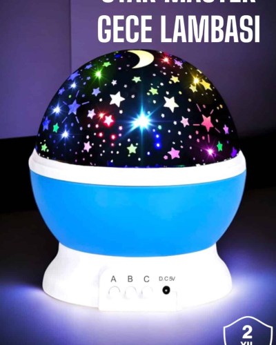 Yıldızlı Gökyüzü Projeksiyon Gece Lambası Hareketli Işık Şovu
