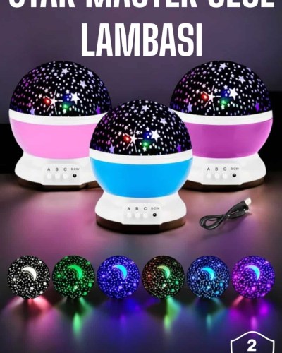 Mavi ve Mor Işıklı Projeksiyon Lambası