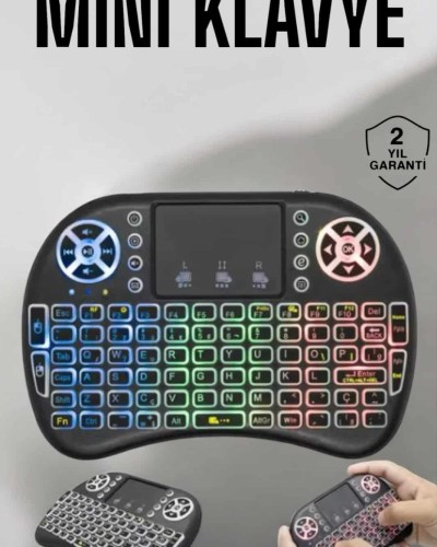 Işıklı Kablosuz Mini Q Klavye Tüm Cihazlara Uyumlu