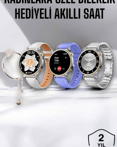 Akıllı Saat Bileklik Hediyeli Arama Cevaplayan Bluetooth Bağlantılı