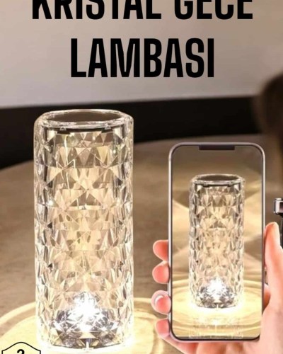 Kristal Dokunmatik Ve Kumandalı Masa Ve Gece lambası