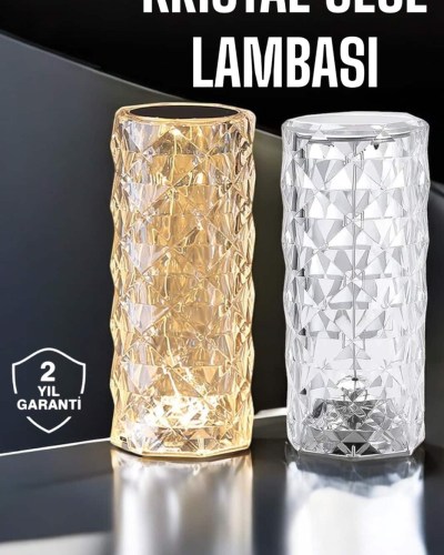 Gece Lambası Kristal Lamba Dokunmatik Şarjlı Hediyelik