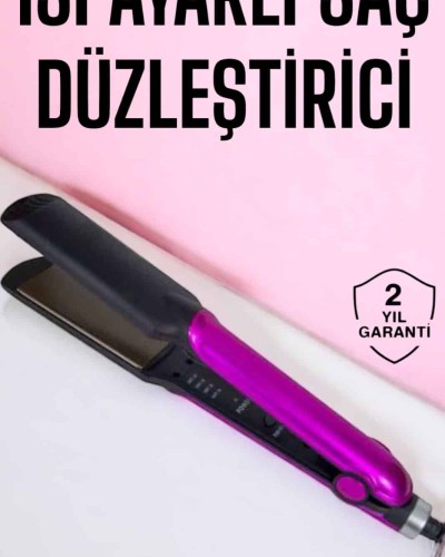 Saç Düzleştirici Isı Ayarlı Seramik Kaplama Döner Kablo Yıpranma Karşıtı