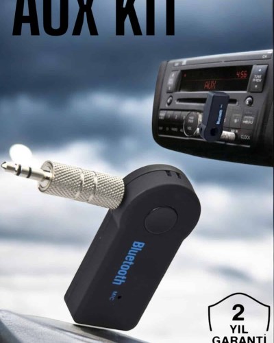 Tüm Araçlara Uyumlu Aux Car Bluetooth Kablosuz Araç Bağlantı Kiti