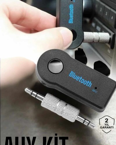 Kablosuz Bluetooth Aux Araç Kiti Siyah Hafıza Kartlı