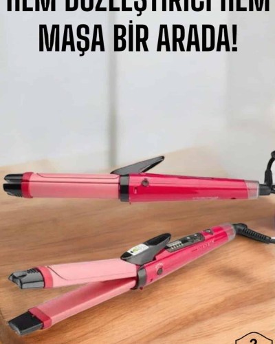 Hem Düzleştirici Hem Maşa Saç Şekillendirici