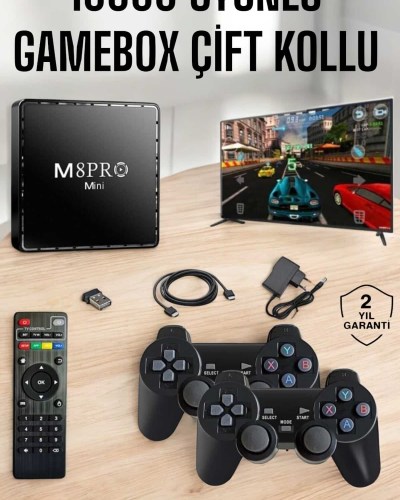 TV Box Çift Oyun Kollu 10000 Oyunlu Atari
