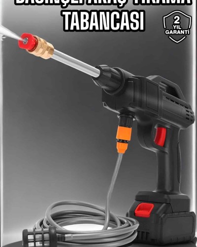 Şarjlı Oto Yıkama Tabancası Su Basınçlı Hazneli Bataryalı