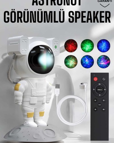 Astronot Görünümlü Projeksiyon Speaker Taşınabilir