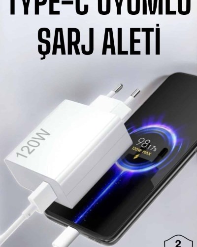 Type-C 120W Şarj Aleti Hızlı Şarj Turbo