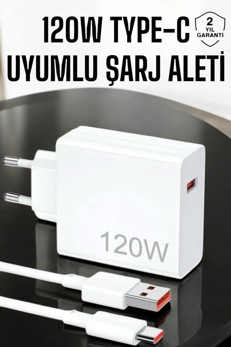 120W Şarj Aleti Type-C Uyumlu Turbo Şarj Aleti