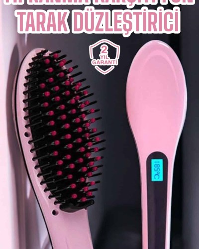 Fön Etkili Saç Düzleştirici Tarak Yıpranma Karşıtı Döner Kablo Isı Ayarlı