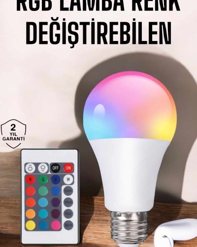 Led Ampul Enerji Dostu RGB Işıklı 100W Led Işık
