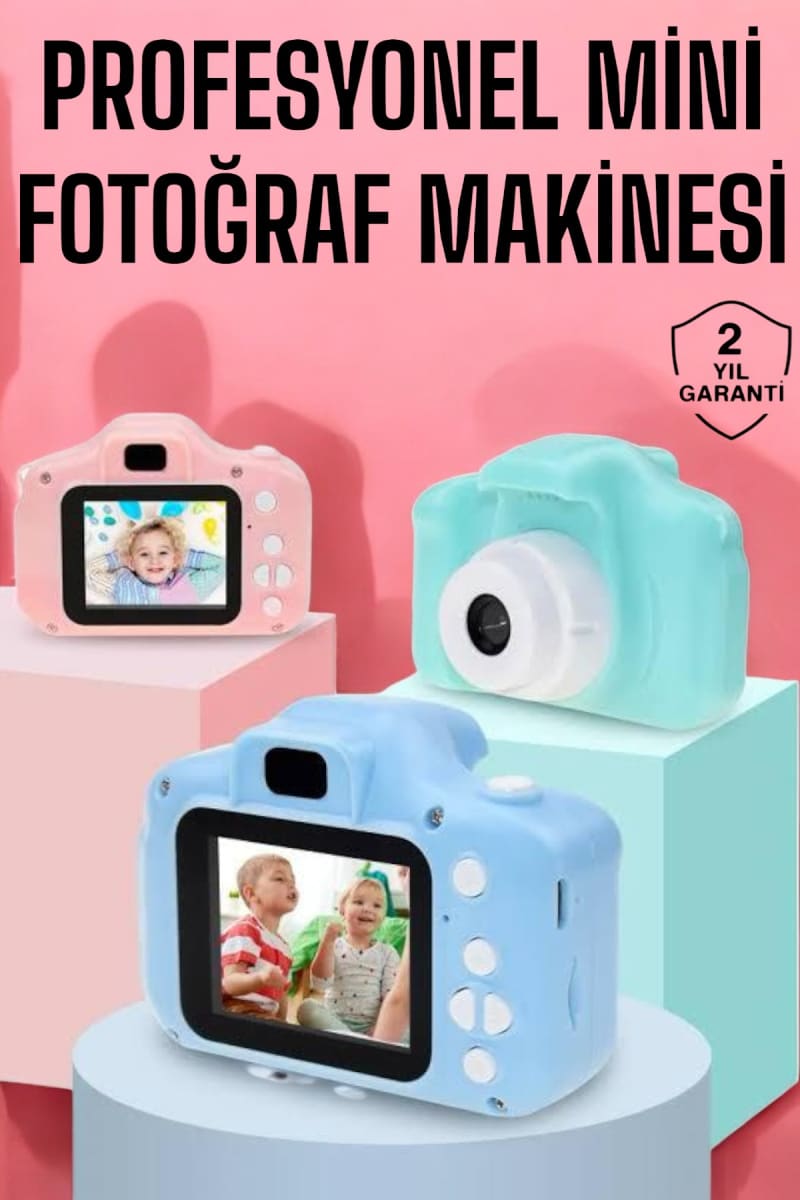 Çocuklara Özel Dijital Fotoğraf Makinesi Mini 1080P HD Kaliteli