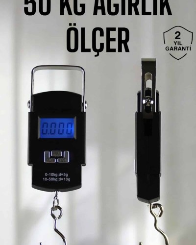 Ağırlık Ölçer 50 Kg El Terazisi El Kantarı Pilli Led Ekran