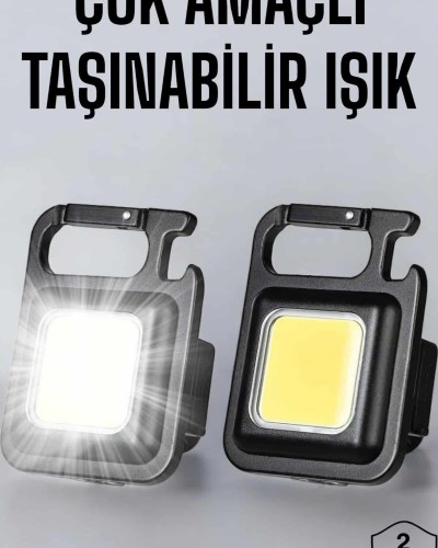 Anahtarlık Çok Amaçlı Mıknatıslı Taşınabilir Işık Led Şarjlı