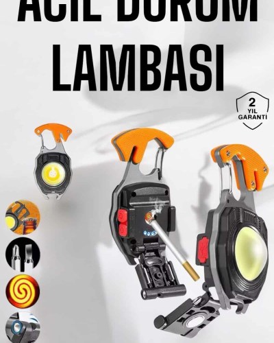 El Feneri Acil Işık Seti Tornavida Düdük Kapak Açma Kamp Lambası