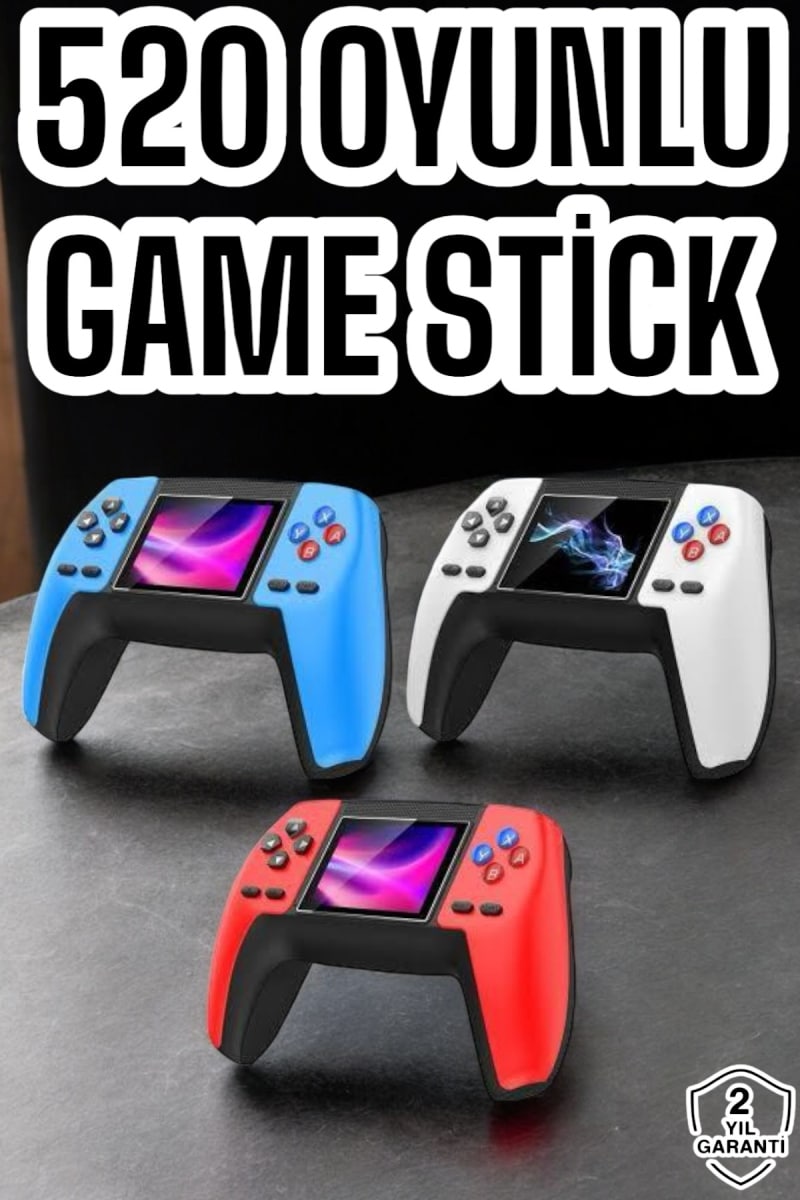 Game Stick Oyun Konsolu 520 Oyunlu Retro Oyunlu Led Ekran