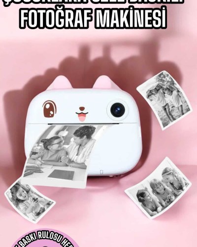 Çocuk Fotoğraf Makinesi Dijital HD Video Rulo Kağıt Baskılı Yazıcı