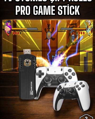 8K Android TV Gme Stick Video Oyun Konsolu Aile Retro 35000 Oyunlu Çift Kollu