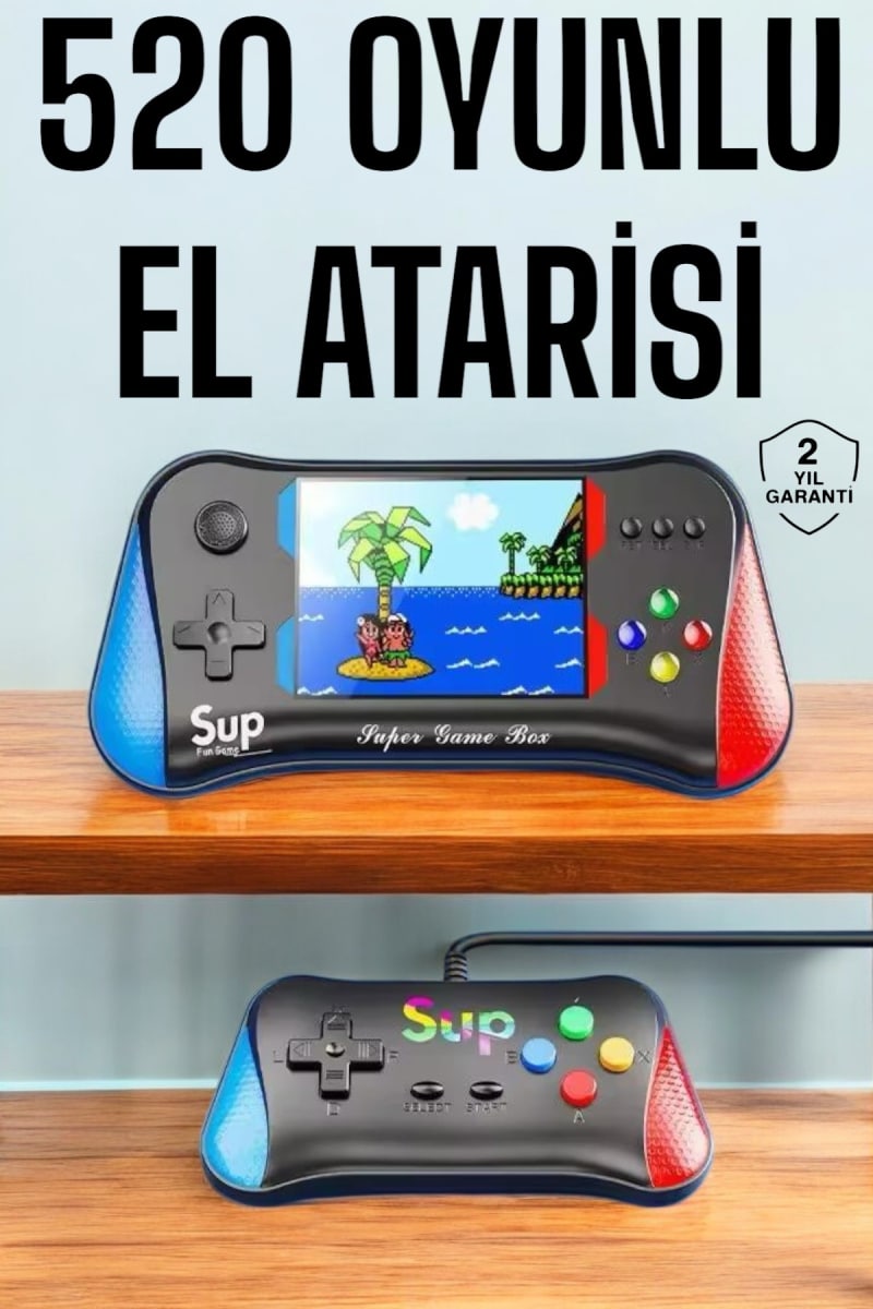 Retro 500 Oyunlu Nostaljik Oyunlu El Atari Gamebox Oyun Konsolu Çift Destekli