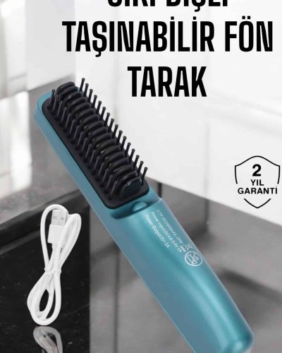 Saç Düzleştirici Fön Tarak Sıkı Dişli İyon Özelliği Şarjlı Taşınabilir