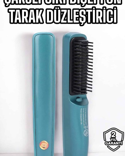 Fön Tarak Sıkı Dişli Şarjlı Taşınabilir Saç Düzleştirici