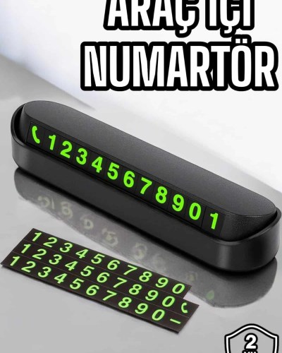 Araba Park Numaratörü Araç İçi Numaralık Değiştirilebilir Çevirmeli Mini