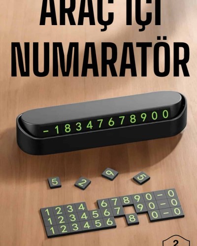 Araç İçi Numaratör Numaralık Torpido Üstü Açılır Kapanır Telefon Numarası Bırakma