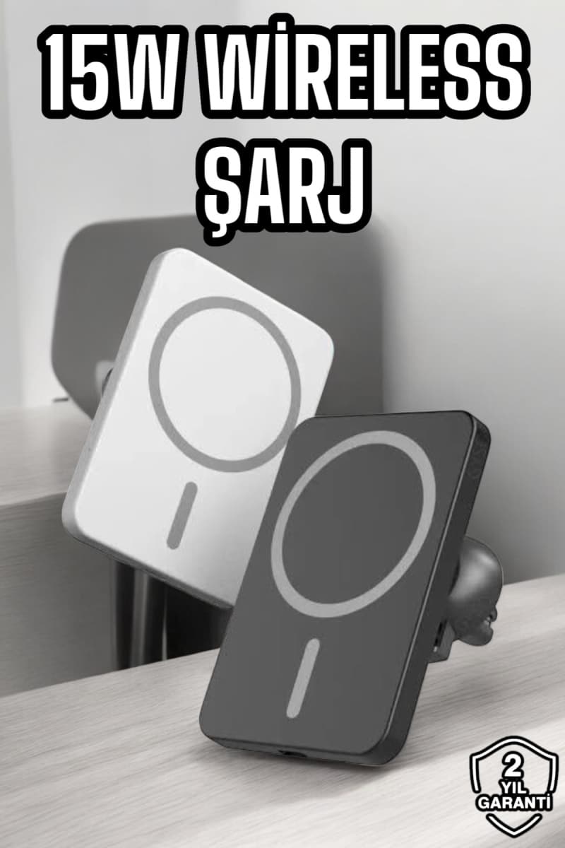 İOS Uyumlu Manyetik Tasarım Magsafe İphone 12/13/14/15 araç şarjı