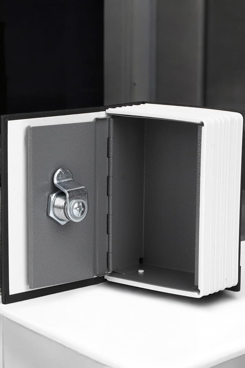 Gizli Kasa Kitap Görünümlü Anahtarlı Çelik Mini Kasa