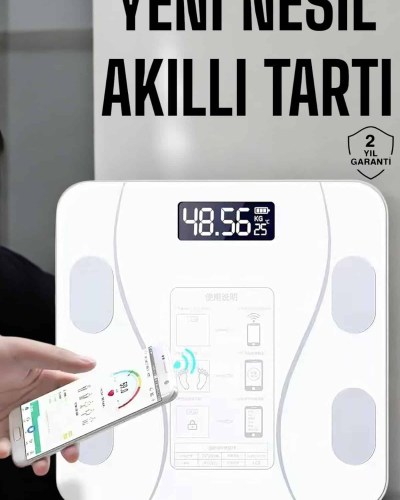 Tartı Baskül Dijital Elektronik Tartı Vücut Analiz Wifi Akıllı Yağ Ölçer