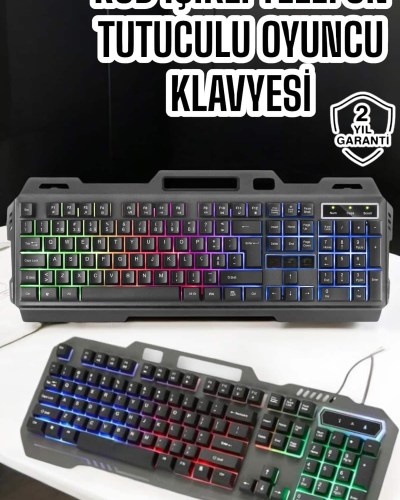 Q Klavye RGB Işıklı Klavye Ve Mouse Seti Kablolu Mouse Hediyeliş
