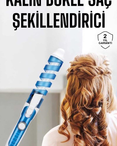 Saç Maşası Spiral Kalın Bukle Yüksek Isılı Profesyonel Maşa