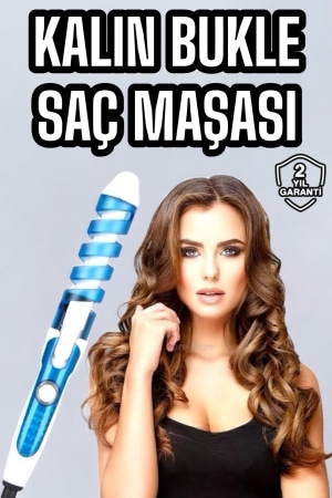 Profesynel Saç Maşası Kalın Bukleler Spiralli Seramik Kaplama