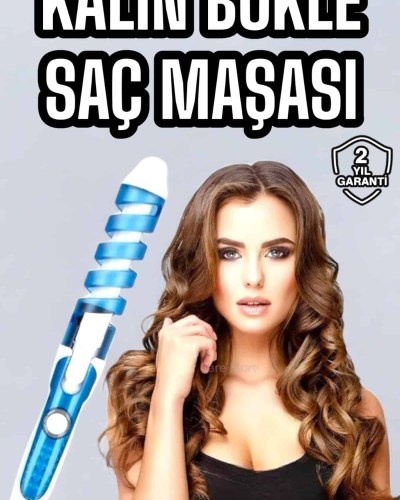 Profesynel Saç Maşası Kalın Bukleler Spiralli Seramik Kaplama