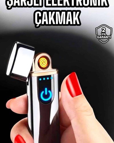 Şarjlı Elektronik Çakmak Dokunmatik Metal Uçlu Çevre Dostu