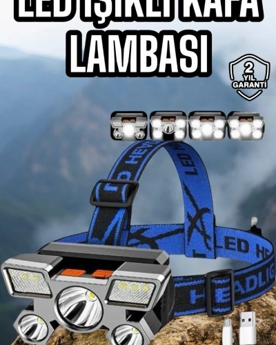 Balıkçı Kafa Lambası Led Işık 4 Farklı Mod Esnek ve Ayarlanabilir