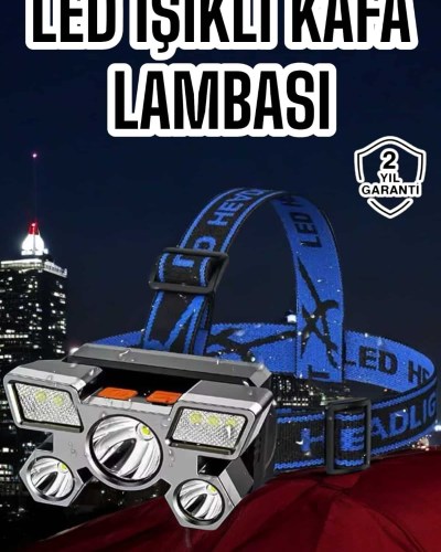 Ultra Güçlü Led Işık Şarjlı Kafa Lambası Balıkçı Lambası Kafa Feneri