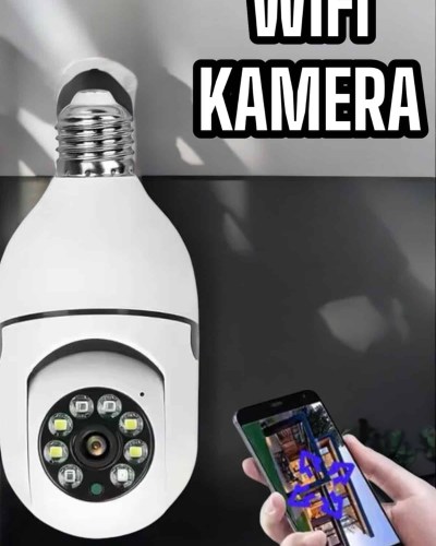 Wifi Kamera Duylu Ampul Görünümlü 360 Derece Dönebilen Ev Kamerası