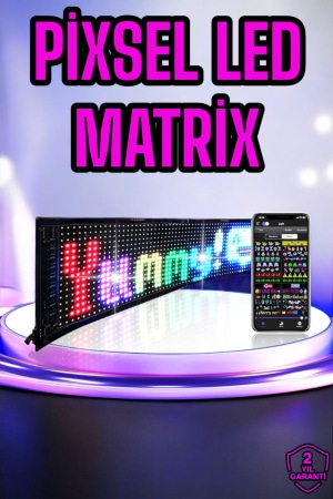 Piksel Led Matrix RGB Işıklı Led Yazılı Bluetooth Bağlantılı 16X64