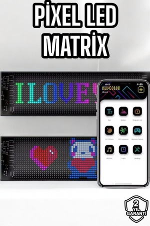 Otomobil Uyumlu Led Matrix Dijital Ekran Bluetooth Bağlantılı 16X24
