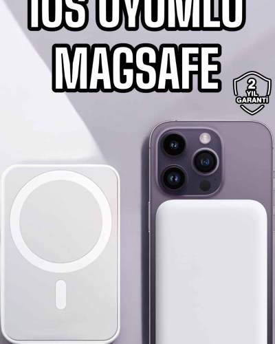 5000 Mah İOS Uyumlu Magsafe Kablosuz Şarj Hızlı Şarj Desteği